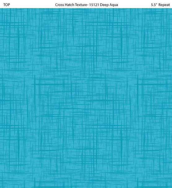 Preorder: 2025 All New England Shop Hop Fabric - Blender Cross Hatch Texture Deep Aqua 15121-84  | SOLD BY THE HALF-YARD
