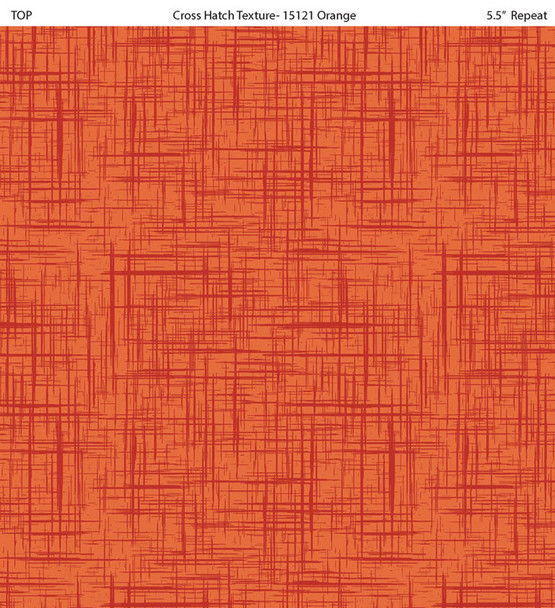 Preorder: 2025 All New England Shop Hop Fabric - Blender Cross Hatch Texture Orange 15121-37  | SOLD BY THE HALF-YARD