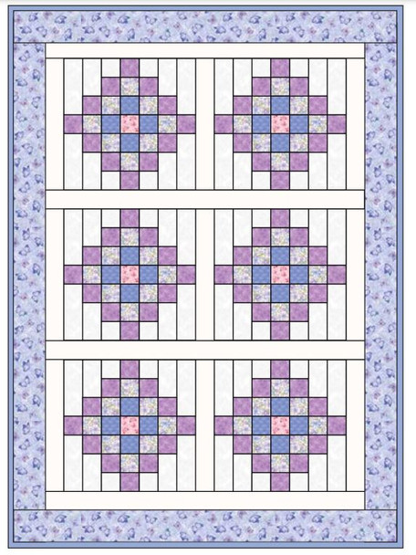 Free Pattern Download | Birds Eye Quilt for Judys Bloom by Eleanor Burns Quilt In A Day