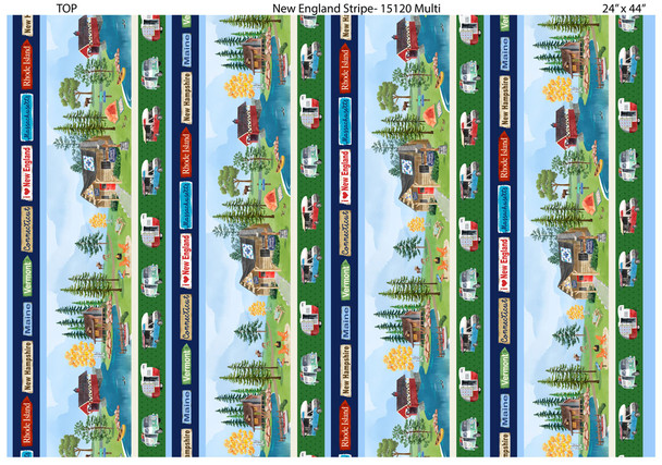 Preorder: 2025 All New England Shop Hop Fabric - New England Stripe Multi 1512-099 | SOLD BY THE HALF-YARD