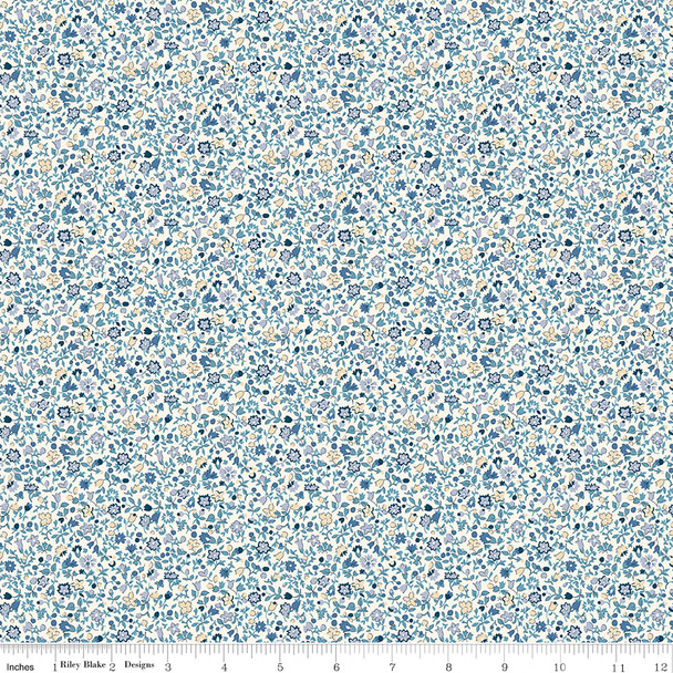 Liberty of London Denim Florals 01667404A Posy Haze A | SOLD BY THE HALF-YARD