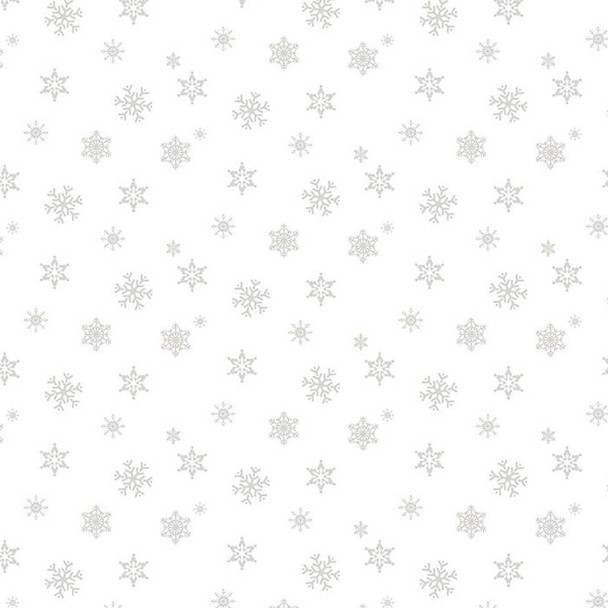 Riley Blake - Christmas Wishes Snowflakes White on White C15048 White | SOLD BY THE HALF-YARD