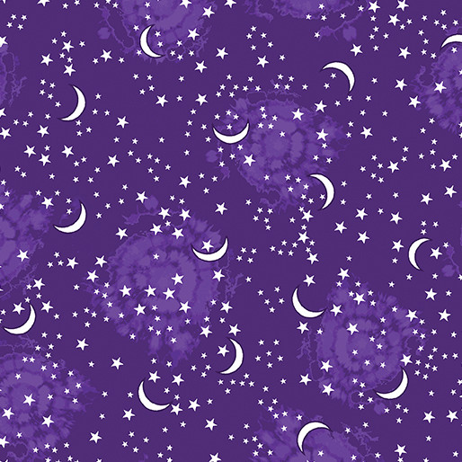Benartex Happy Hauntings Glow in The Dark Fabric - Starry Sky