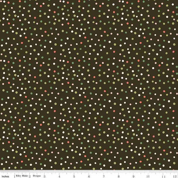 Glisten by Sandy Gervais for Riley Blake C16228 Mocha Dots | SOLD BY THE HALF-YARD