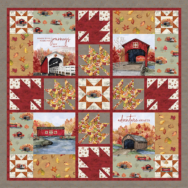 FREE PATTERN - Riley Blake Covered Bridges in Fall FALL JOURNEYS QUILT