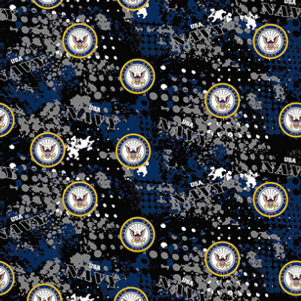 Sykel NAVY Military 1180N Military NAVY Abstract Geo Logo Navy Fabric| SOLD BY THE HALF-YARD Sykel NAVY Military 1180N Military NAVY Abstract Geo Logo Navy Fabric| SOLD BY THE HALF-YARD