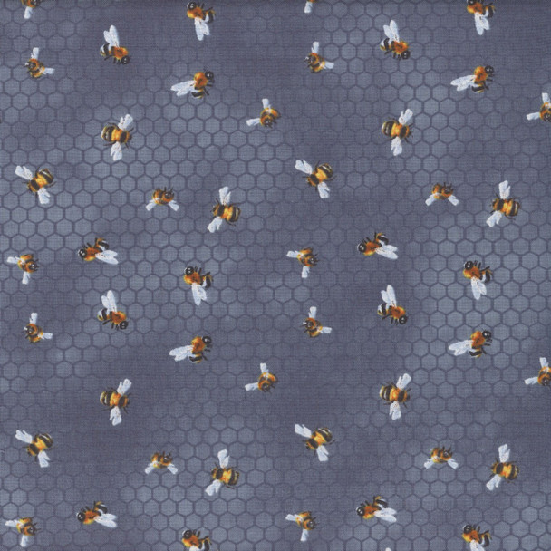 Wilmington Sunkissed by Nancy Mink 33918 459 Blue Bees Honeycomb |SOLD BY THE HALF-YARD Wilmington Sunkissed by Nancy Mink 33918 459 Blue Bees Honeycomb |SOLD BY THE HALF-YARD