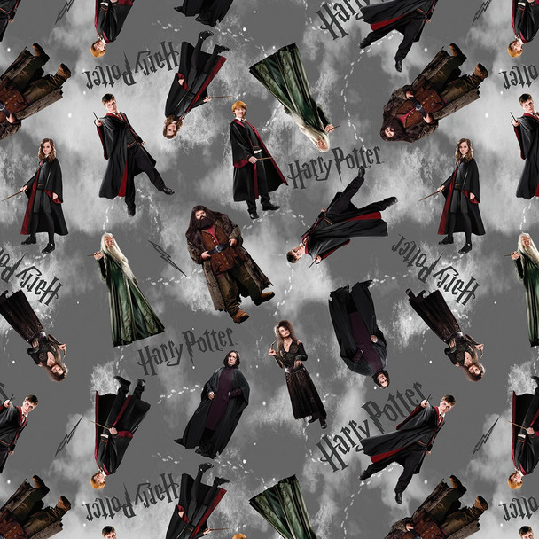 Benartex Harry Potter Characters Gray 15217-11 | SOLD BY THE HALF-YARD