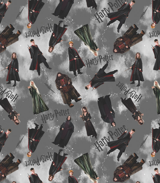 Benartex Harry Potter Characters Gray 15217-11 | SOLD BY THE HALF-YARD