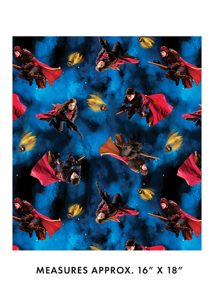 Benartex Harry Potter Playing Quidditch Blue 15218-55 | SOLD BY THE HALF-YARD