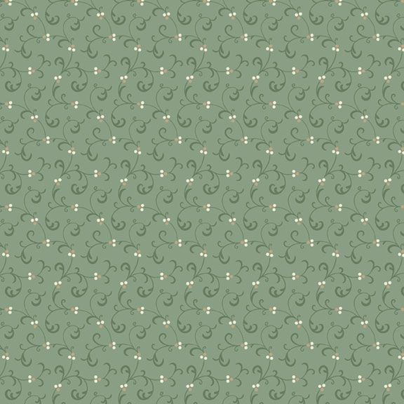Marcus Fabrics - Grace Elizabeth by Carrie Quinn - Swirl Floral Tonal Sage | SOLD BY THE HALF-YARD