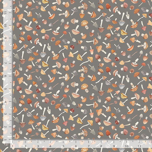 Dear Stella - Count On Me PSTELLA-DNS3314 Pewter Fungi Mushrooms | SOLD BY THE HALF-YARD