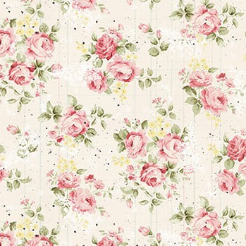 Blank Quilting - Parisian Snippets 4290-41 Ecru Roses | SOLD BY THE HALF-YARD