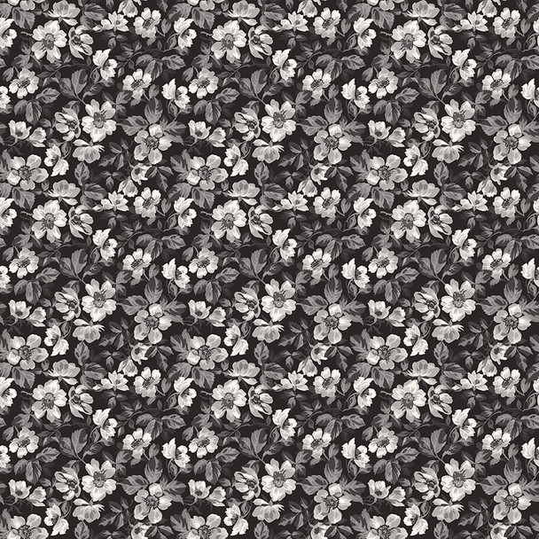 Riley Blake Ink & Ivory C16911 Ink Floral | SOLD BY THE HALF-YARD