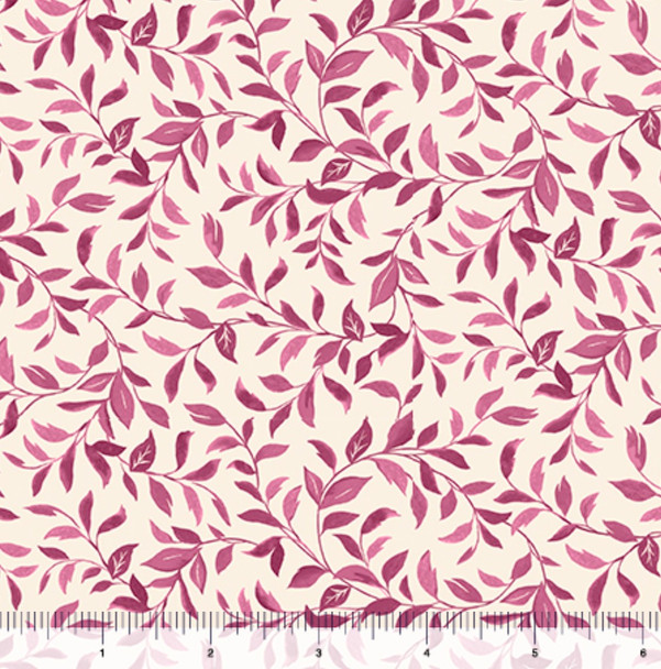 QT Fabrics Dahlia Dreams 31533-ED Vines Cream/Rose | SOLD BY THE HALF-YARD