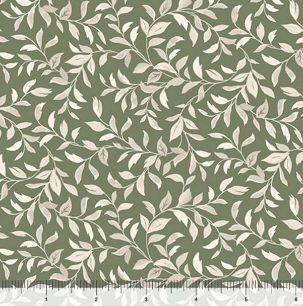 QT Fabrics Dahlia Dreams 31533-H Vines Sage | SOLD BY THE HALF-YARD