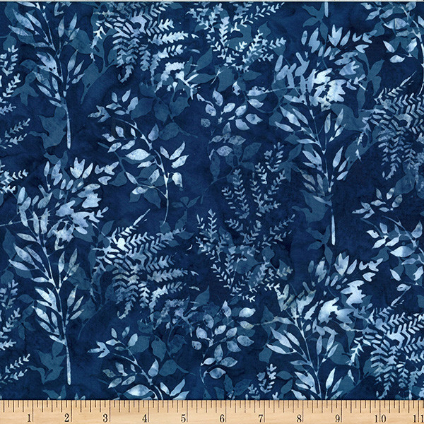 Hoffman Bali Batik Branches X2627 19 Navy |SOLD BY THE HALF-YARD
