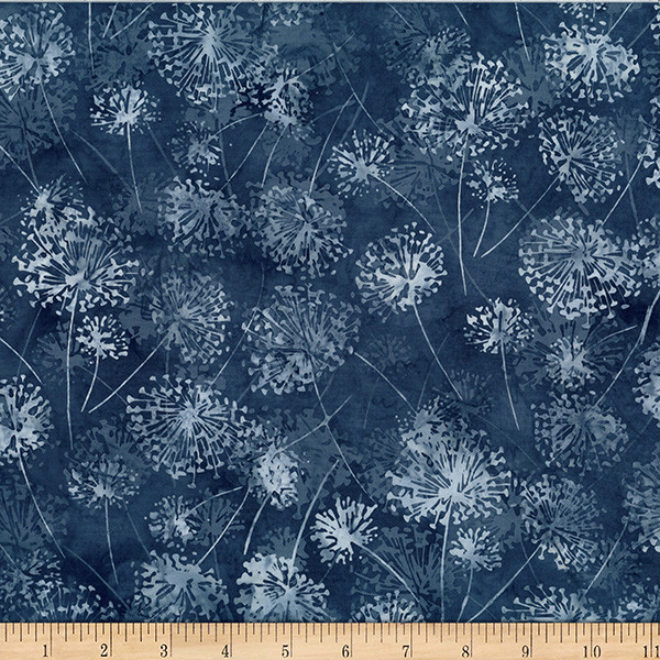 Hoffman Bali Batik Dandelion X2625 55 Charcoal |SOLD BY THE HALF
