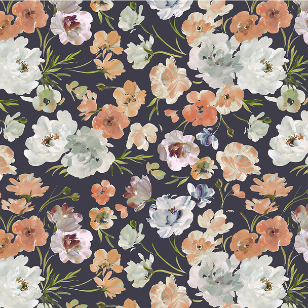 Windham Fabrics Bloomfield 54874D-19 Ranunculus Navy Floral | SOLD BY THE HALF-YARD