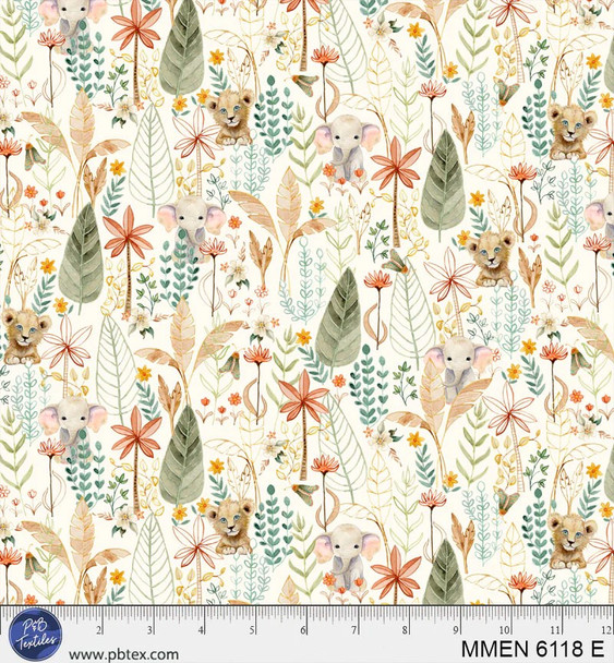 P&B Mini Menagerie MMEN 6118 E Packed Animals All Over | SOLD BY THE HALF-YARD