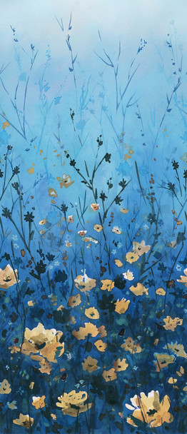 Behind Blue Eyes 8657-73 Peacock Reaching Floral by Studio E | SOLD BY THE HALF-YARD