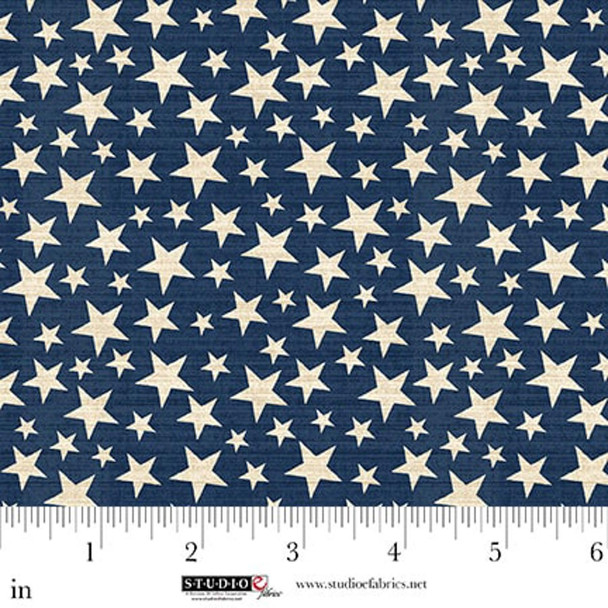 Pieces of America 8596-73 Blue Small Stars Patriotic by Studio E | SOLD BY THE HALF-YARD