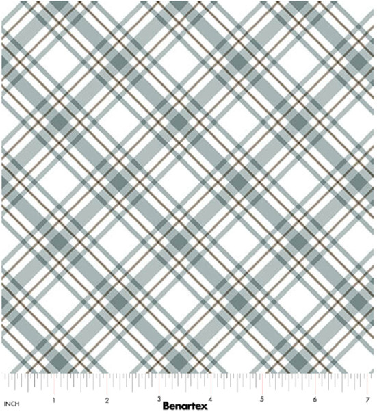 Benartex Coastal Escape 15027-44 Maritime Plaid Sage | SOLD BY THE HALF-YARD
