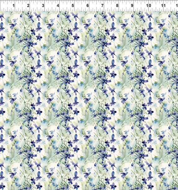 In The Beginning - Sanctuary by Jason Yenter 6SA-1 Pansy Floral Cream | SOLD BY THE HALF-YARD