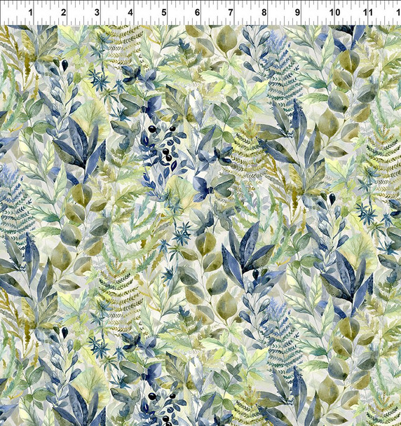 In The Beginning - Sanctuary by Jason Yenter 4SA-1 Leaves Green | SOLD BY THE HALF-YARD
