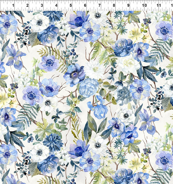In The Beginning - Sanctuary by Jason Yenter 2SA-1 Floral Cream | SOLD BY THE HALF-YARD