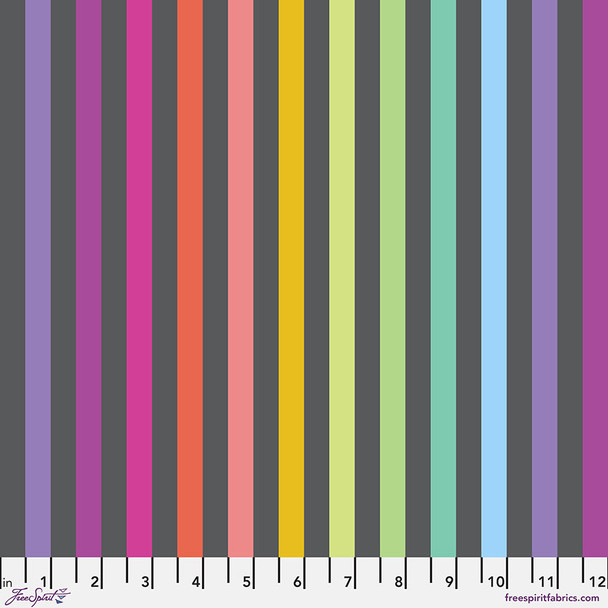True Colors Graywork by Tula Pink PWTP231 Carbon Disco Stripe | Priced SOLD BY THE HALF-YARD