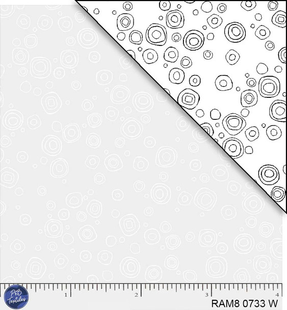 P&B Ramblings 8 Ripple White On White RAM8-733-W | SOLD BY THE HALF-YARD