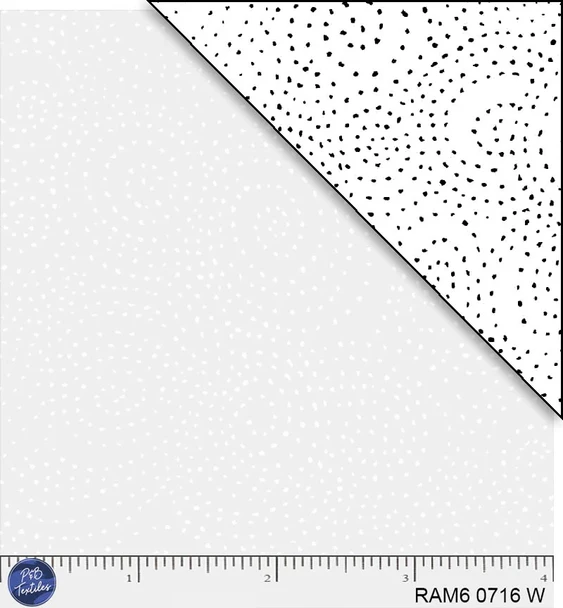P&B Ramblings 6 Swirl Dots RAM6 716W White on White | SOLD BY THE HALF-YARD