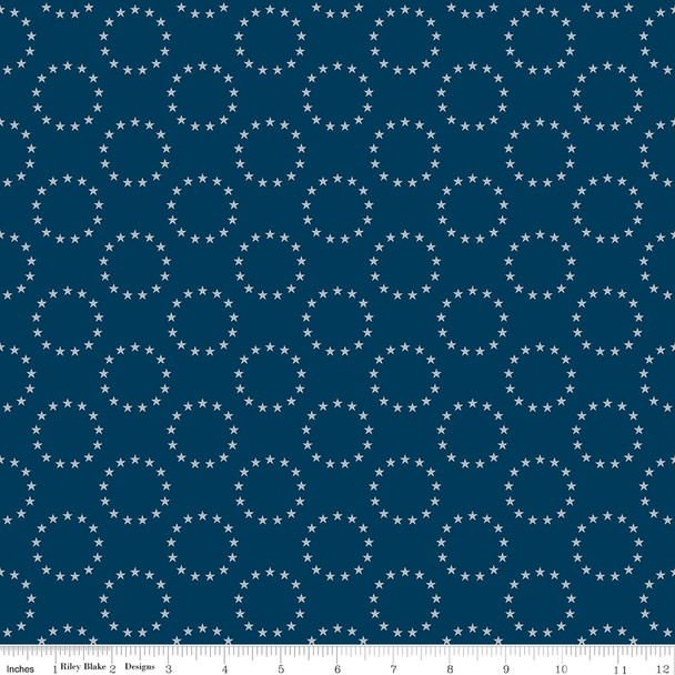 Riley Blake - Independence 13 Colonies Stars C17336 Oxford Blue | SOLD BY THE HALF-YARD