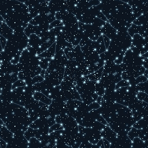 Celestial Skies Pearlescent Fabric by Benartex 16622P-57 Universe Twilight Stars | SOLD BY THE HALF-YARD