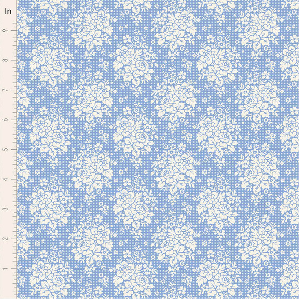 Tilda Something Blue 100666 Picknic Sky Cream Blue Floral | SOLD BY THE HALF-YARD