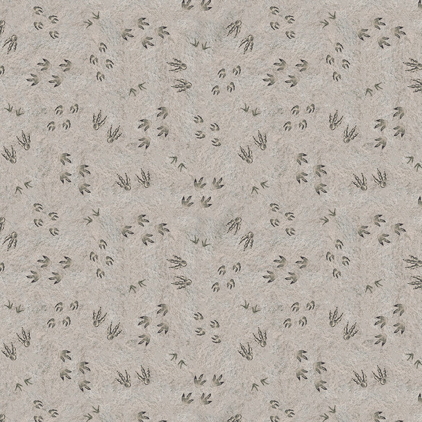 Windham Prehistoric Paradise 55160-9 Leaving A Trail Dino Prints Stone Grey | SOLD BY THE HALF-YARD