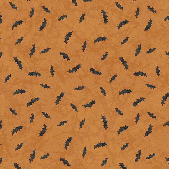 Halloween Haunts R191906D Orange Bats Halloween by Marcus Fabrics| SOLD BY THE HALF-YARD