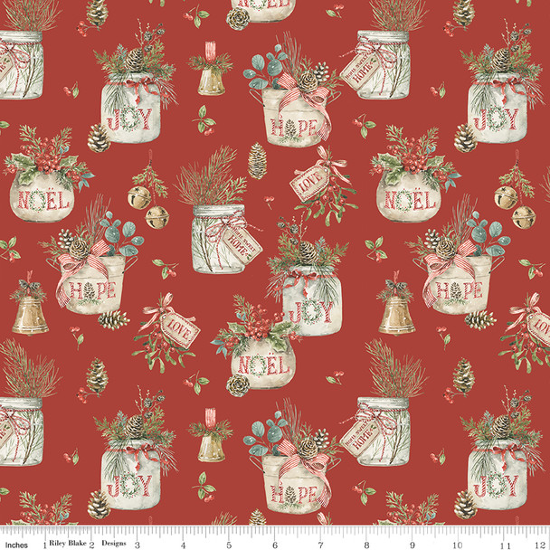 Riley Blake Holiday Spirit by Lisa Audit CD17460 Red Main Christmas | SOLD BY THE HALF-YARD