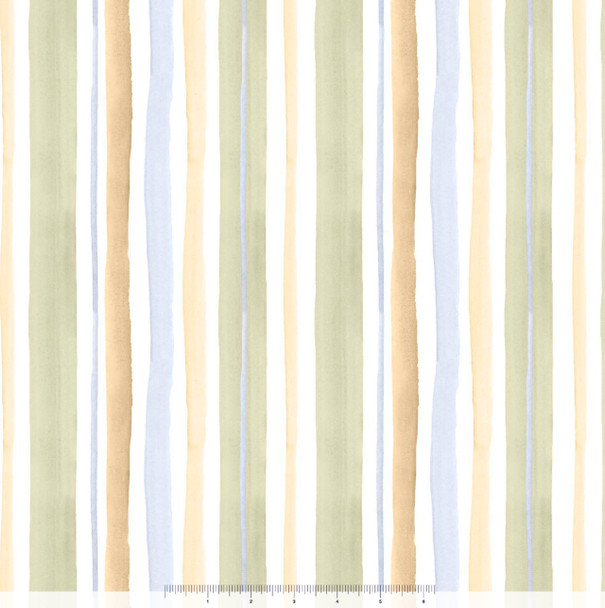 Serendipity by Leah Bisch for QT 32138-H Watercolor Stripe Light Green | SOLD BY THE HALF-YARD