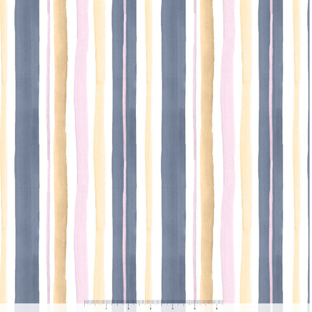 Serendipity by Leah Bisch for QT 32138-B Watercolor Stripe Blue | SOLD BY THE HALF-YARD