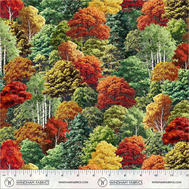 2026 All New England Shop Hop Fabric 55472D-1 Landscapes Changing Foliage | SOLD BY THE HALF-YARD