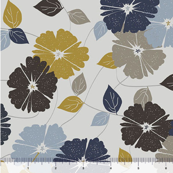 QT Fabrics Modern Refinement 31839-K Floral Vine Modern Lt Gray | SOLD BY THE HALF-YARD