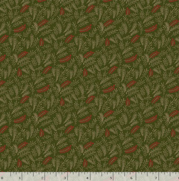 Marcus Fabrics Pineberry Lane R172003D-GREEN Holiday Greenery | SOLD BY THE HALF-YARD