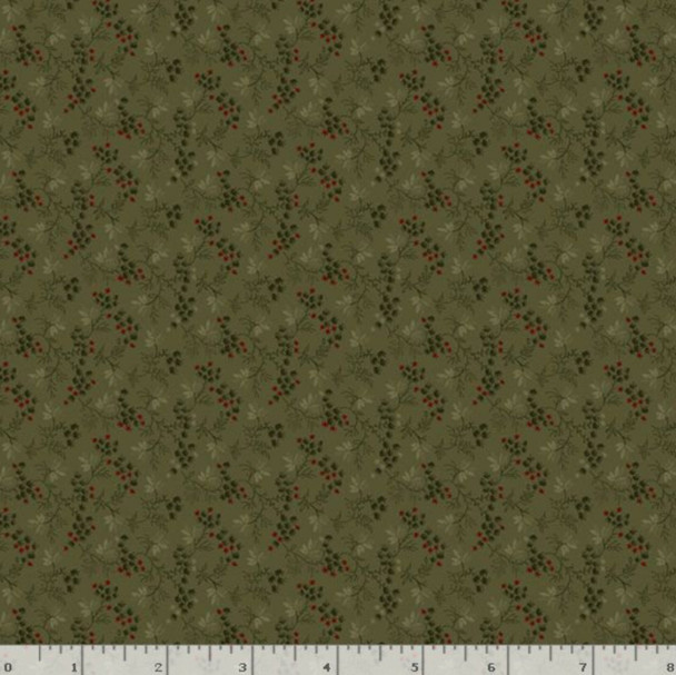 Marcus Fabrics Pineberry Lane R172002D-GREEN Berries & Greens | SOLD BY THE HALF-YARD