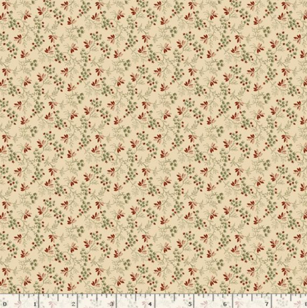 Marcus Fabrics Pineberry Lane R172002D-CREAM Berries & Greens | SOLD BY THE HALF-YARD