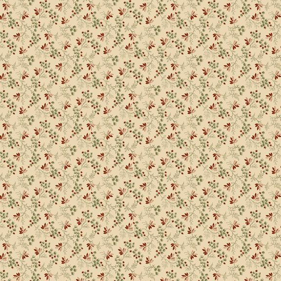 Marcus Fabrics Pineberry Lane R172002D-CREAM Berries & Greens | SOLD BY THE HALF-YARD