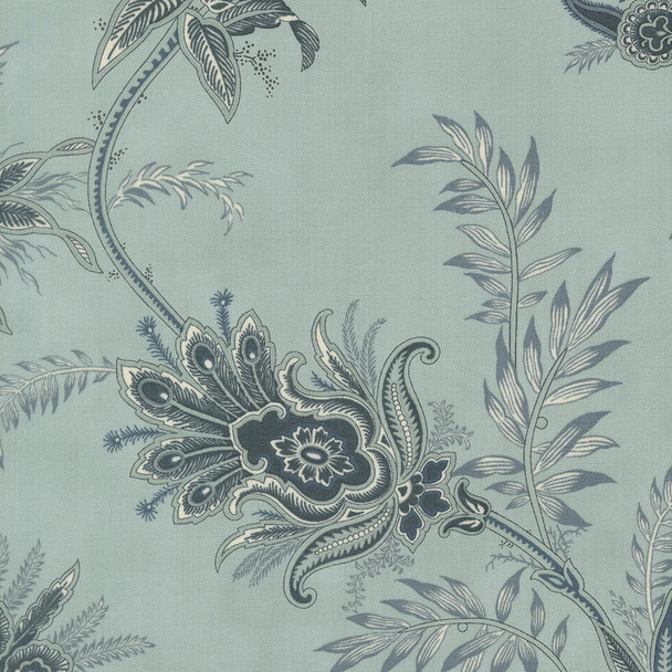 Breathtaking Blues by 3 Sisters for Moda - 44401 13 Plume Floral Jacobean Sky | SOLD BY THE HALF-YARD