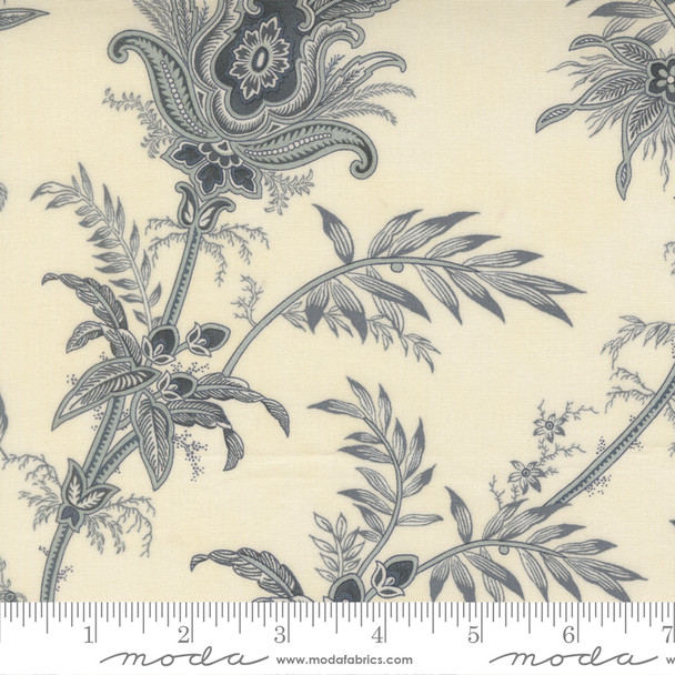Breathtaking Blues by 3 Sisters for Moda - 44401 11 Plume Floral Jacobean Porcelain | SOLD BY THE HALF-YARD