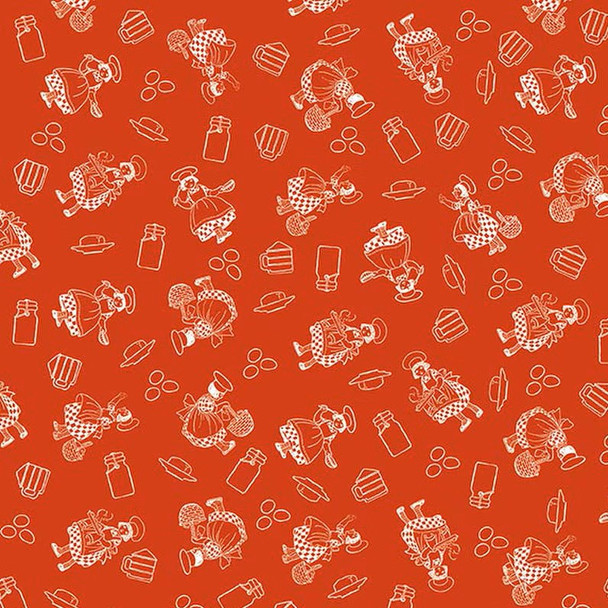 Riley Blake Gingerbread CD17849 Red Baking Girls Red | SOLD BY THE HALF-YARD